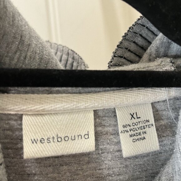 Westbound Gray Ribbed Snap Button Hooded Long Sleeve Jacket Womens Size XL - Picture 9 of 9